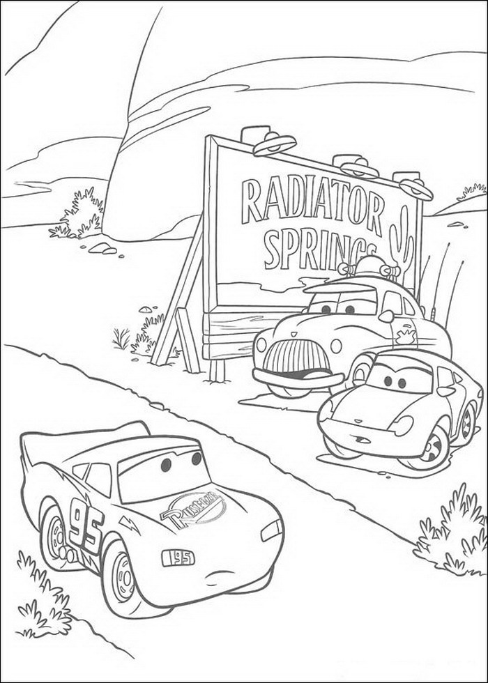 Plansa de colorat cu Cars pixar 49 178